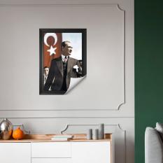 Manyetix Çerçeve Görünümlü Atatürk Posteri - 5