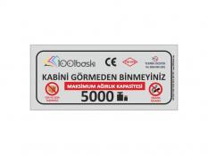 5000 kg Ağırlık Kapasite Etiketi
