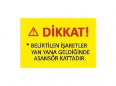 Asansör Kattadır (Seviye ) Etiketi