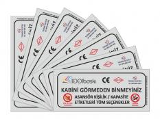 Asansör Kişilik / Kapasite Etiketleri Tüm Seçenekler